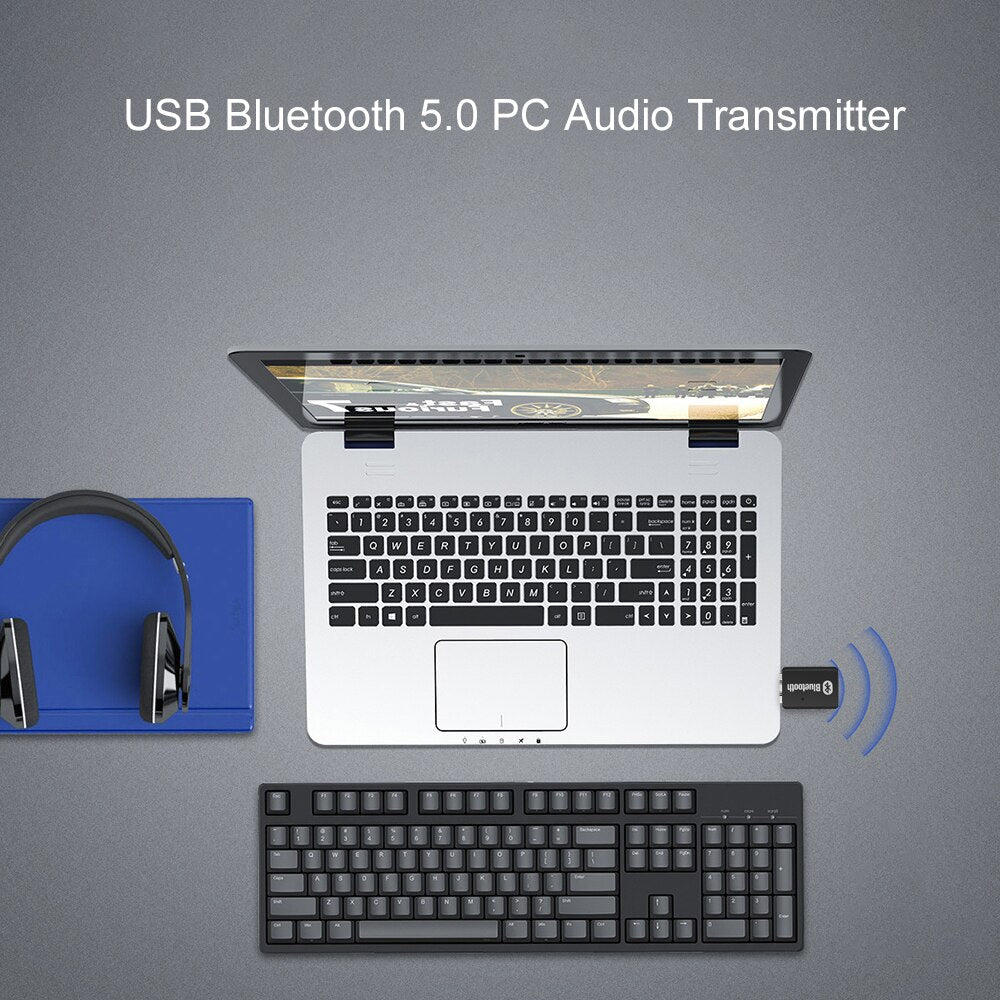 USB Bluetooth 5.0 Audio Transmitter Compatible System Windows 7/8/10/XP Linux Only for PC