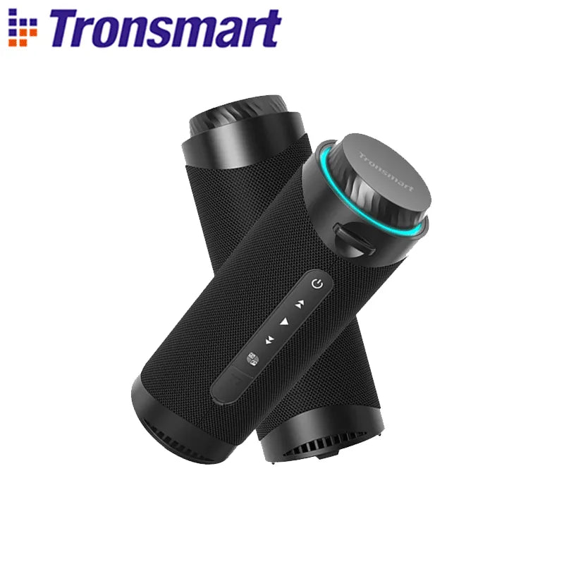 مكبر صوت Tronsmart T7 مزود بتقنية البلوتوث مع صوت محيطي 360 درجة، بلوتوث 5.3، أوضاع LED، ستيريو لاسلكي حقيقي، تطبيق