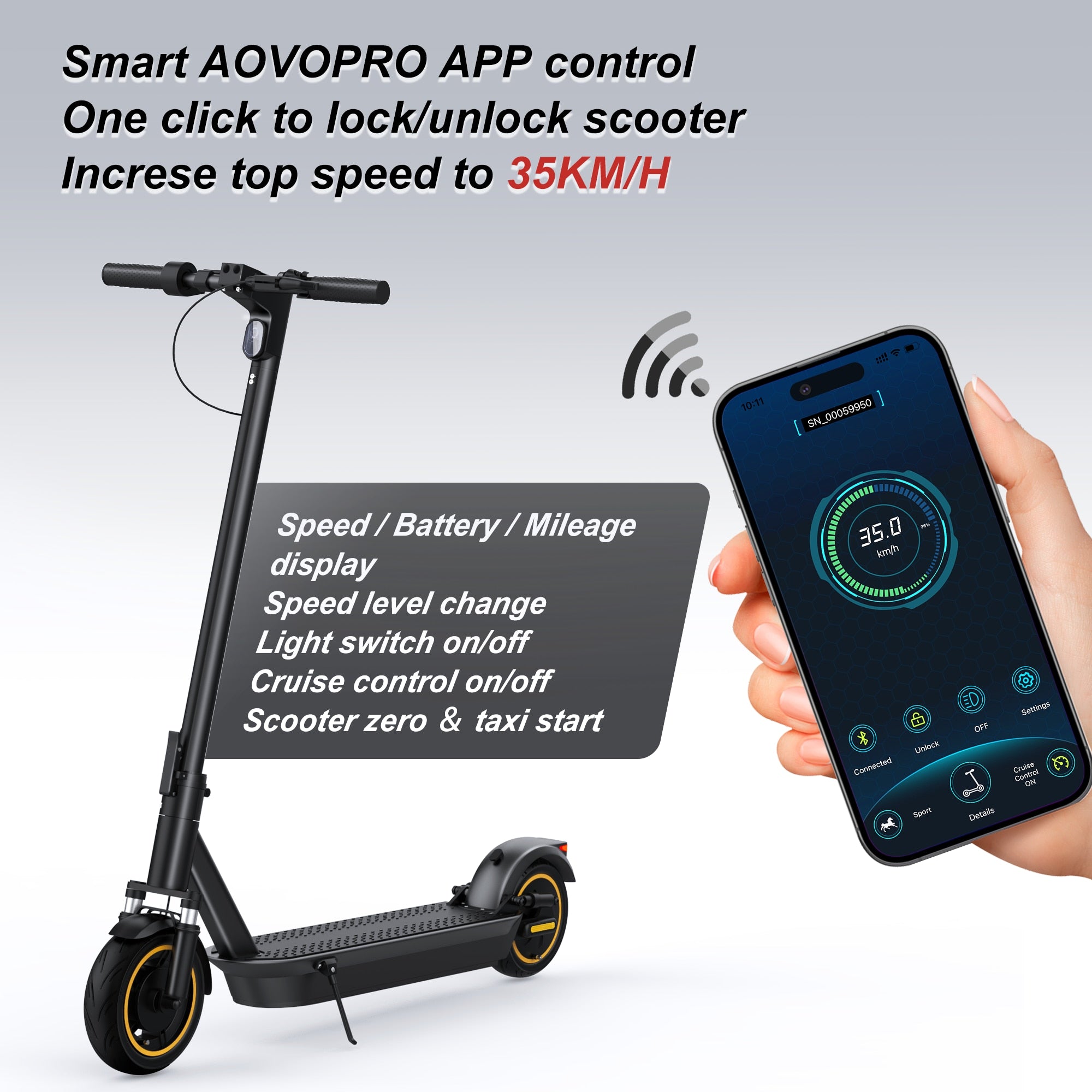 AOVOPRO New ESMAX Electric Scooter 500W 40km/h Adult APP Smart Scooter Shock-absorbing Anti-skid Folding Electric Scooter