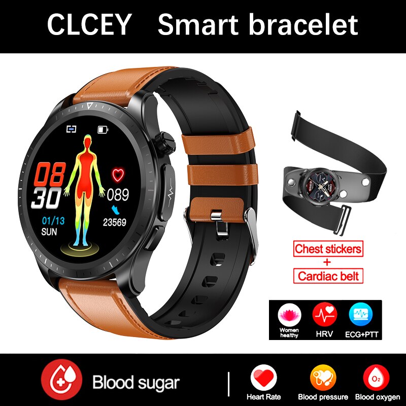 Men New ECG Blood Glucose 1.39 -inch 360*360 HD Touch Large -Screen ECG Smart watch ECG Monitoring Non -invasive Blood Glucose