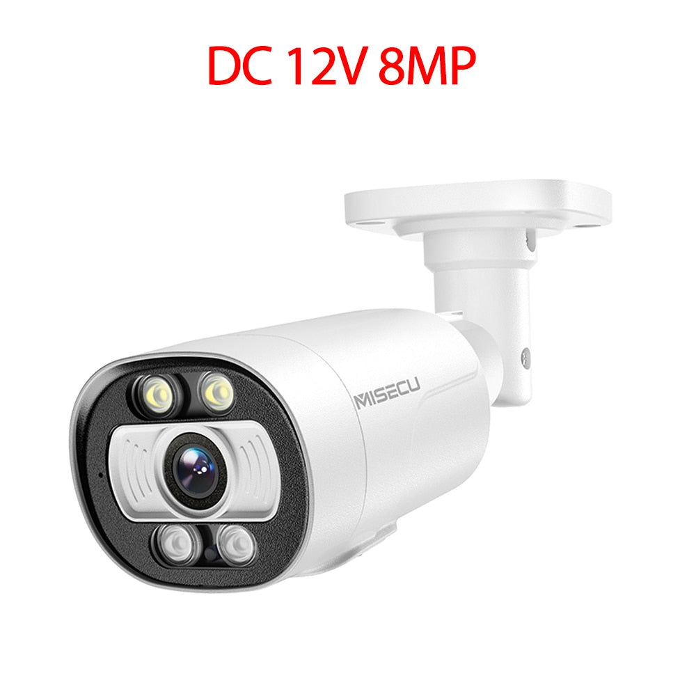 MISECU H.265 Real 4K Ai Smart POE Camera 5MP 8MP Two-way Audio Human Detection Outdoor Camera For CCTV System Video Surveillance