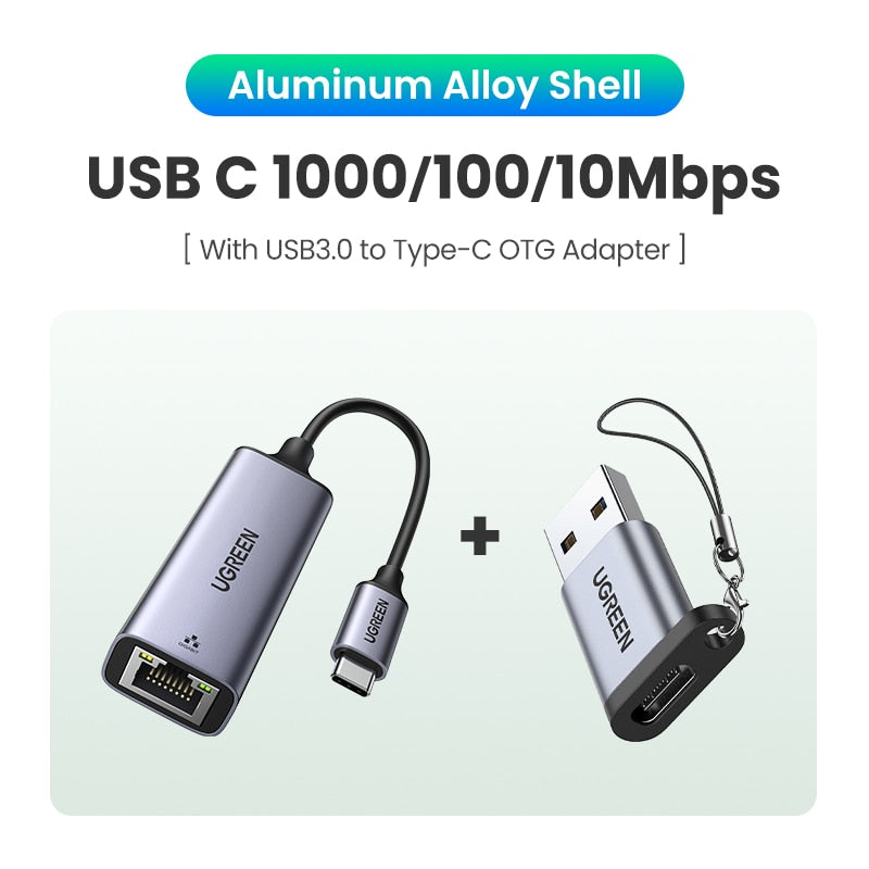UGREEN USB Ethernet Adapter USB3.0 1000Mbps USB RJ45 Network Card for Laptop Xiaomi Mi Box S Nintendo Switch PC Internet USB Lan