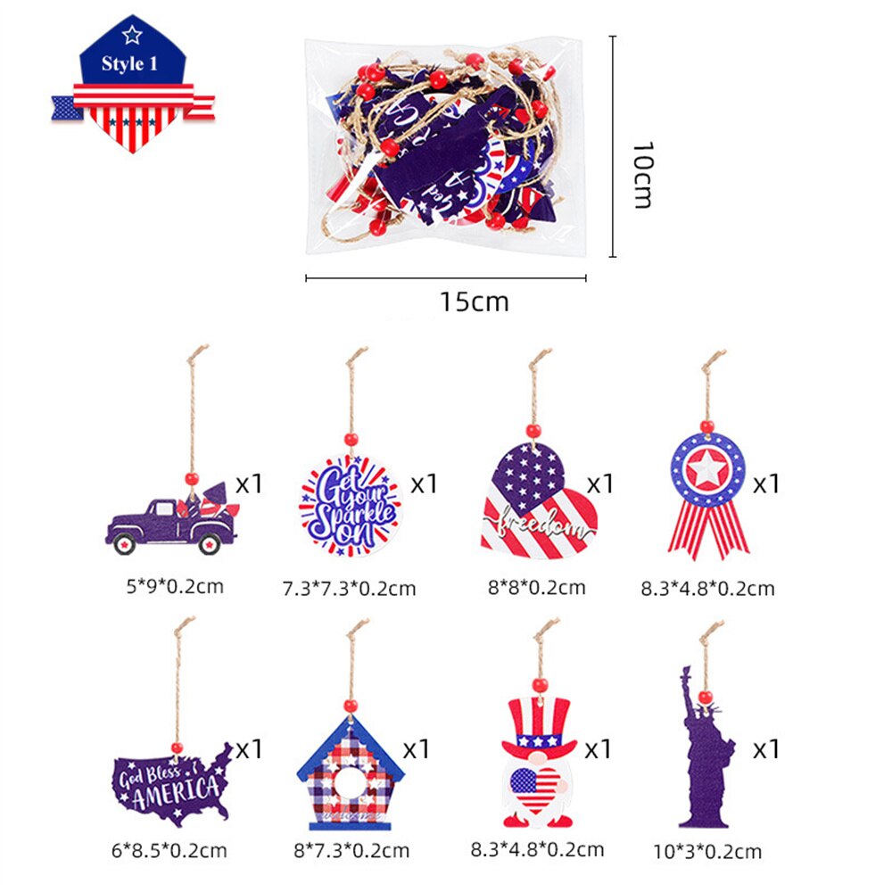 Memorial Day Patriotic Hanging Decorations 4th of July Gnome Ornaments for Tree Independence Day Red White and Blue USA Flag