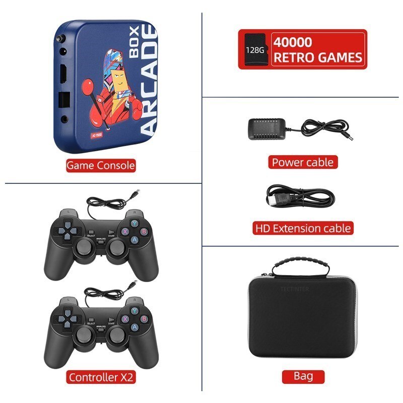 Arcade Box Portable Game Console Gamepad for PSP/PS1/DC/Naomi/NEOGEO 50000 Retro Games 4K TV HD Display on Projector Monitor