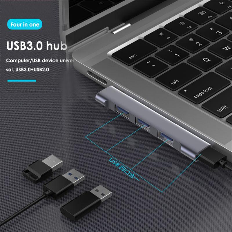 RYRA 4 IN 1 USB-C HUB Universal Compact Mini USB2.0/USB3.0 Docking Station PD High Speed USB Hub for Computer Accessories