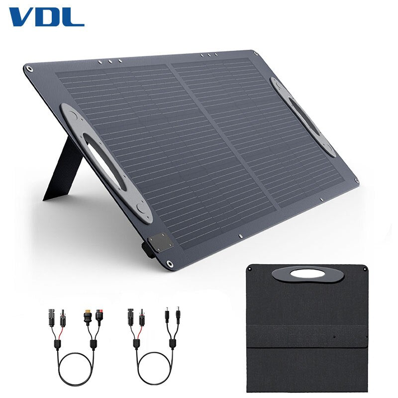 VDL Solar Panel Foldable 100W Monocrystalline Solar Panel 16-20V MC-4/XT60 Output, Outdoor for Camping Car solar panel