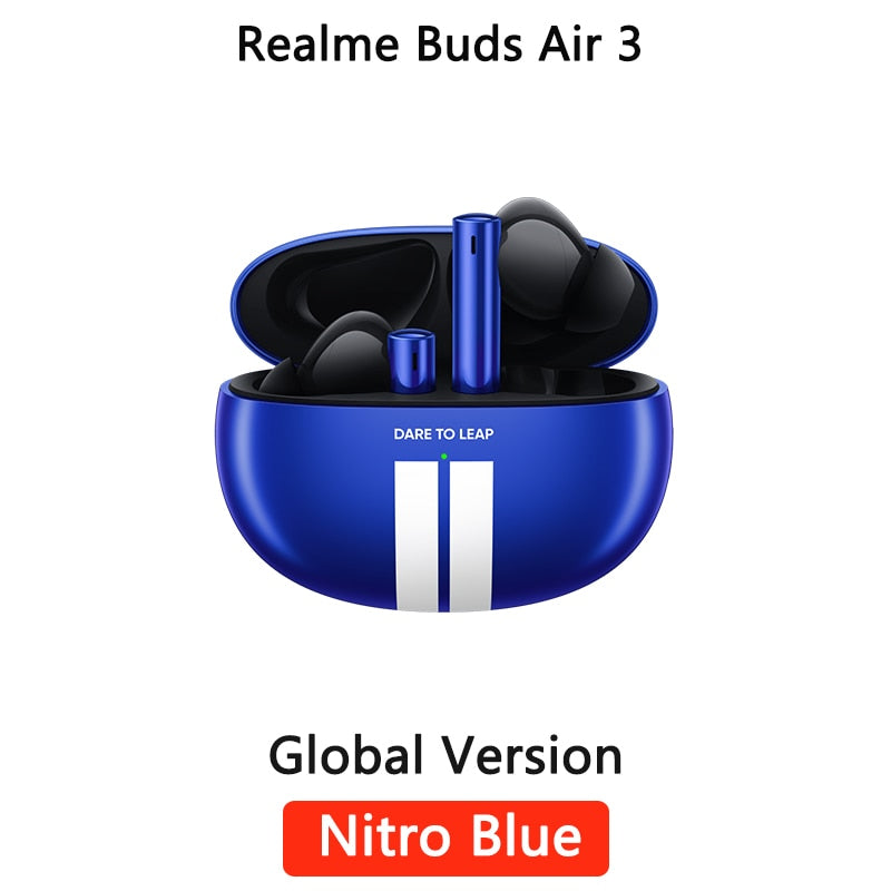 الإصدار العالمي من سماعات Realme Buds Air 3 بلوتوث 5.2 بعمر بطارية طويل 42 ديسيبل سماعة رأس بخاصية إلغاء الضوضاء IPX5 مقاومة للماء