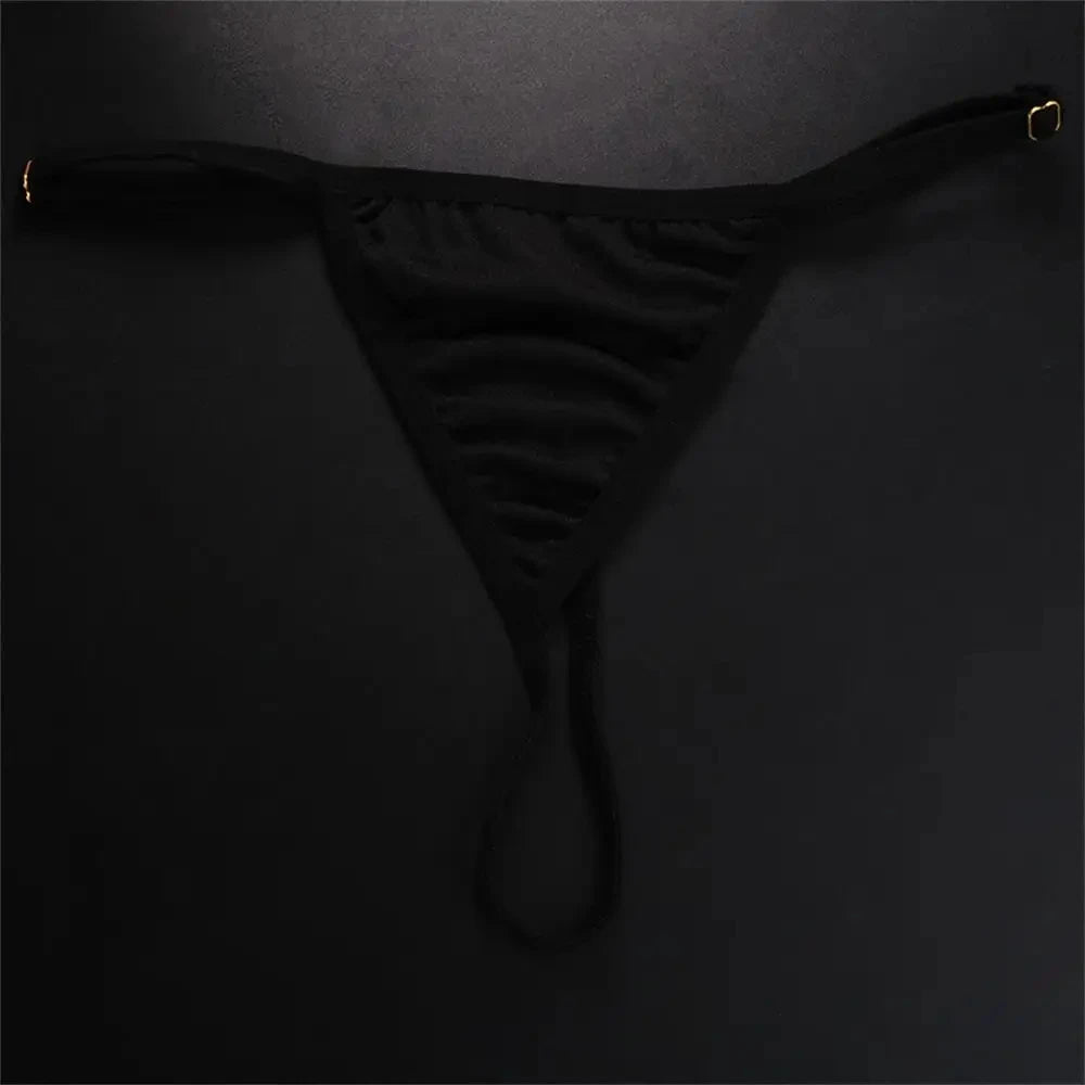 Sexy Butterfly Thong Panties Underwear Rhinestone Transparent Lingerie Black G String Bikini Back Triangle Briefs Body Jewelry