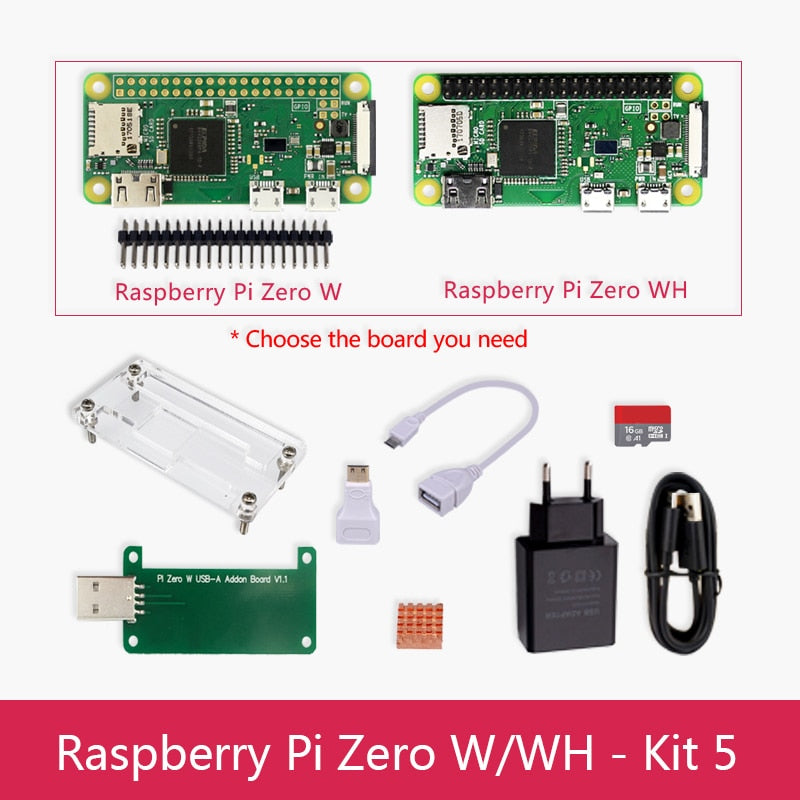 Original Raspberry Pi Zero W Board 1GHz single-core CPU 512MB RAM Bluetooth BLE&amp;WiFi Pi 0  Zero WH with Pin header or Case Kit