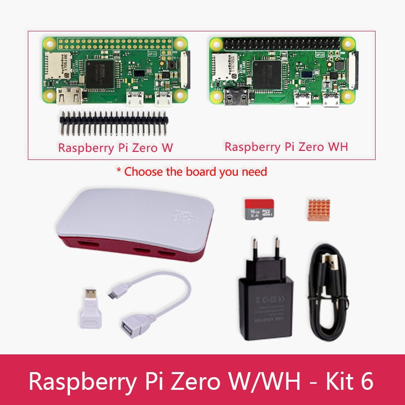 Original Raspberry Pi Zero W Board 1GHz single-core CPU 512MB RAM Bluetooth BLE&amp;WiFi Pi 0  Zero WH with Pin header or Case Kit