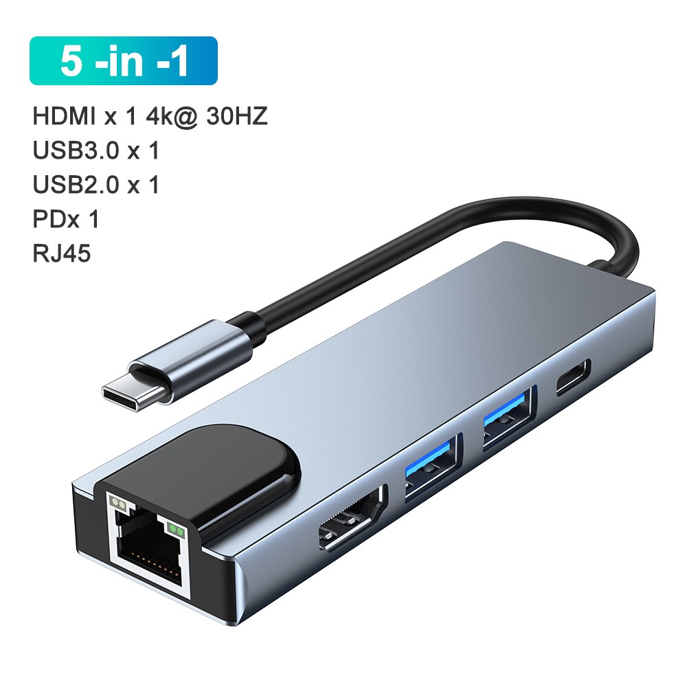 Usb c Docking Station Usb Hub 3 0 Type C To Multi Usbc 3.0 Splitter Otg Hdmi RJ45 Micro Sd Card Reader Dock Station for Laptop