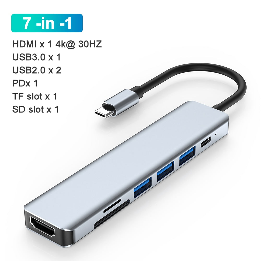 Usb c Docking Station Usb Hub 3 0 Type C To Multi Usbc 3.0 Splitter Otg Hdmi RJ45 Micro Sd Card Reader Dock Station for Laptop