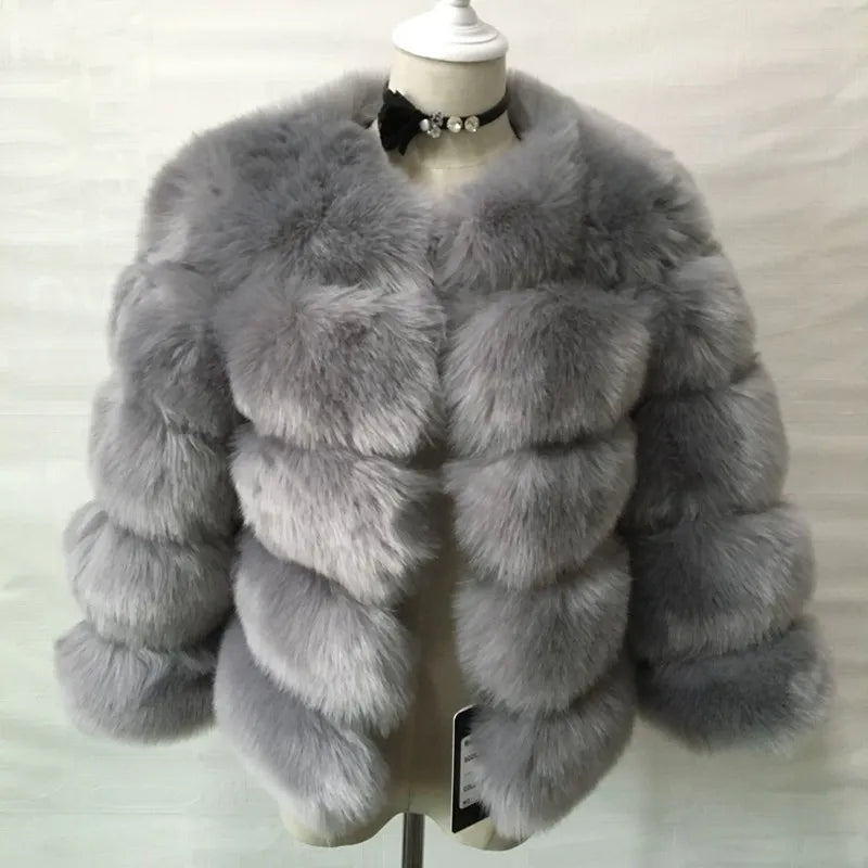 Fur Coat Women's Short Long Sleeve Fur Artificial Fur Coat