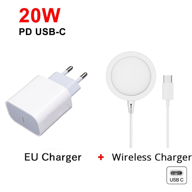 Fast Magnetic Wireless Charger For iPhone PD 20W Charger For iPhone 14 13 12 11 Pro Max Plus SE X XS MAX XR USB C Cable