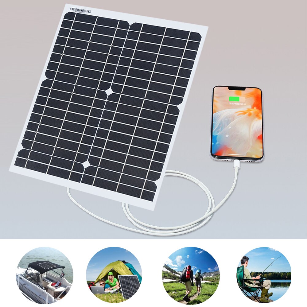 flexible solar panel 300w 150w 100w 80w 30w 20w 12v battery charger 5v usb mobile phone power bank car boat home camping travel