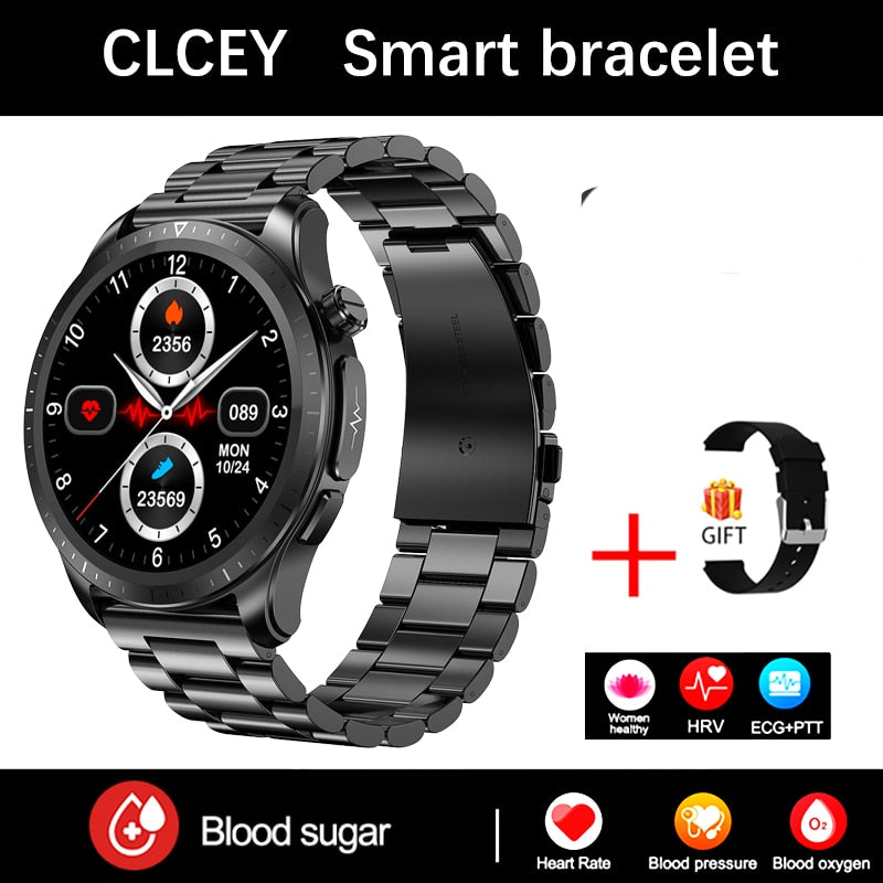 Men New ECG Blood Glucose 1.39 -inch 360*360 HD Touch Large -Screen ECG Smart watch ECG Monitoring Non -invasive Blood Glucose