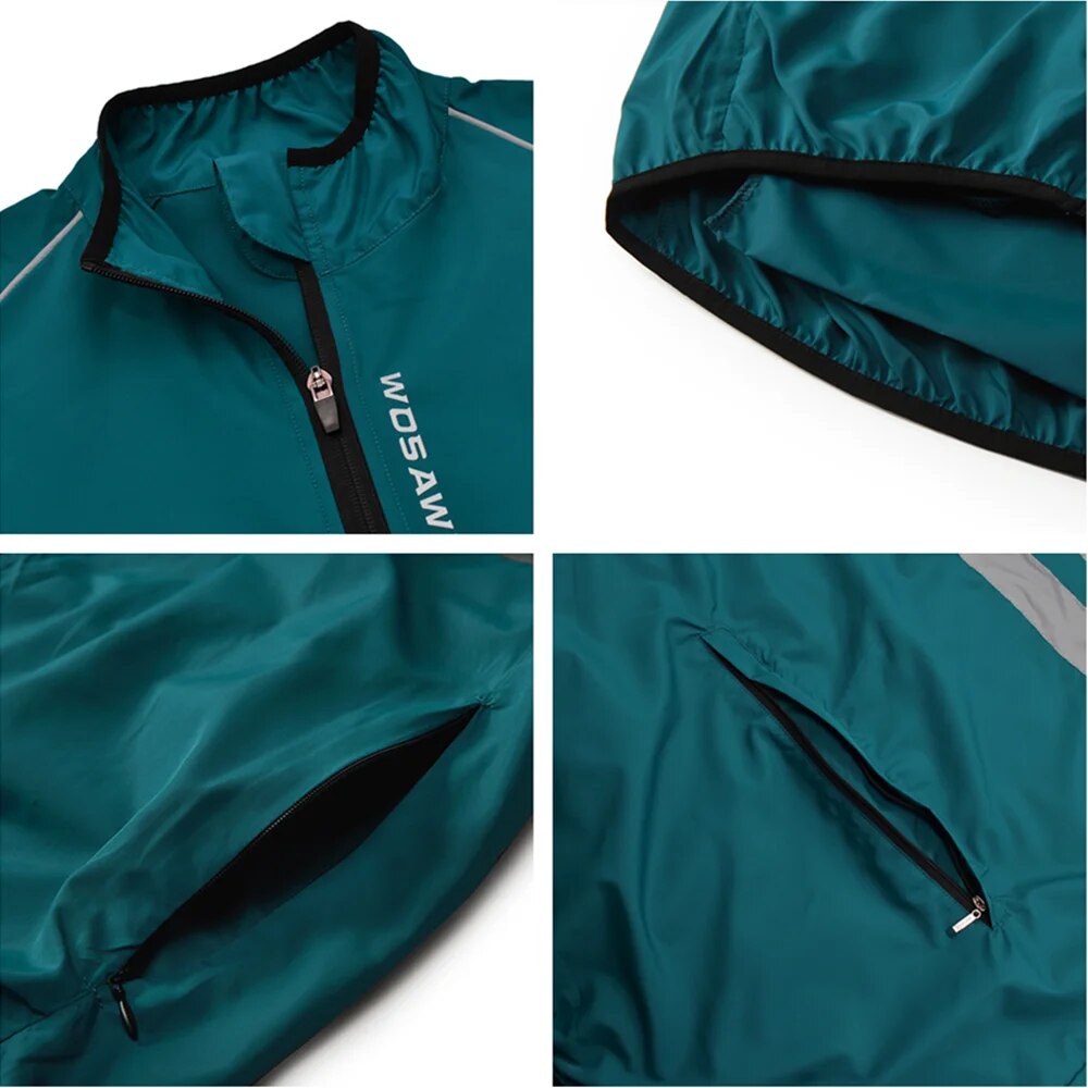 Water Resistant Windproof Waistcoat Windbreaker High Visibility Thin Sports Jacket