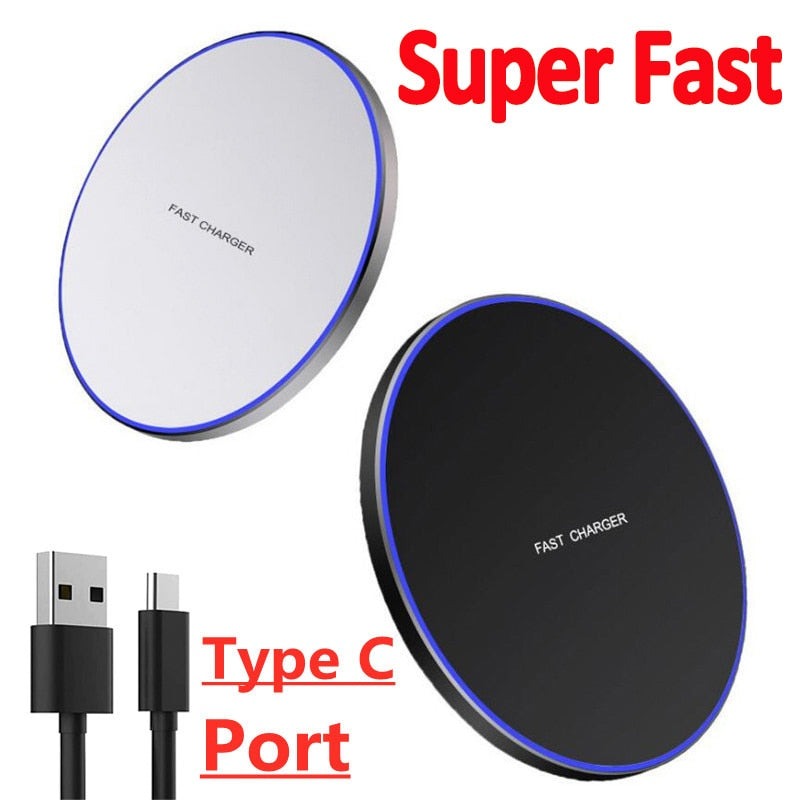 30W Fast Qi Wireless Charger Pad for iPhone 14 13 12 11 X Pro Max For Samsung Galaxy S21 S20 S10 S9 S8 Xiaomi Wireless Charging
