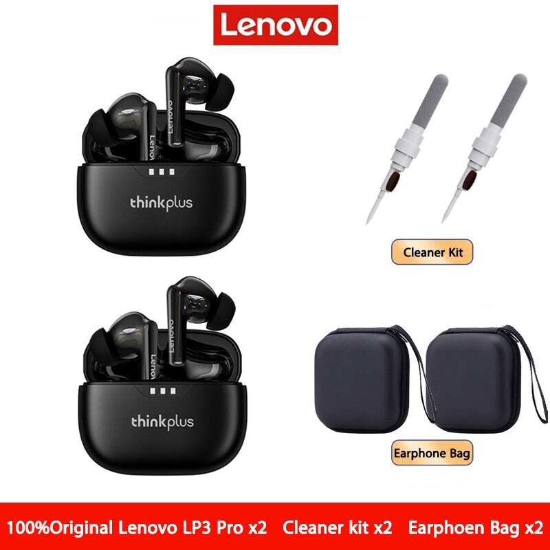 Original Lenovo Lp3 pro TWS Earphones Wireless Bluetooth 5.2 Earbuds HIFI Sound Noise Reduction HD Call Low Latency Headphones