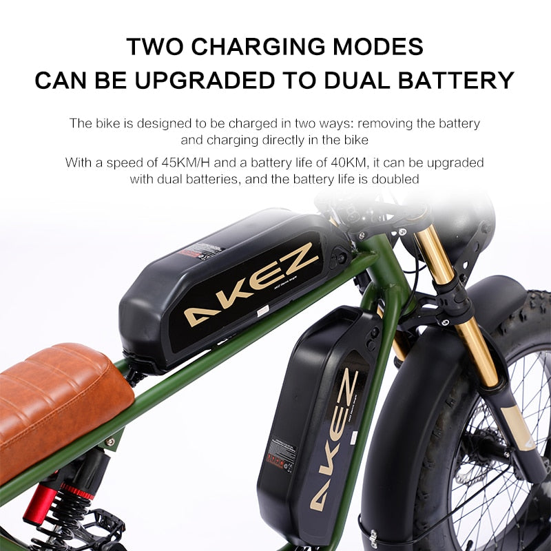 USA Stock Electric Bike for Adults 750W Electric Bicycle 48V 13Ah Dual Battery 20Inch Fat Tire EBike  All Terrain E Bike