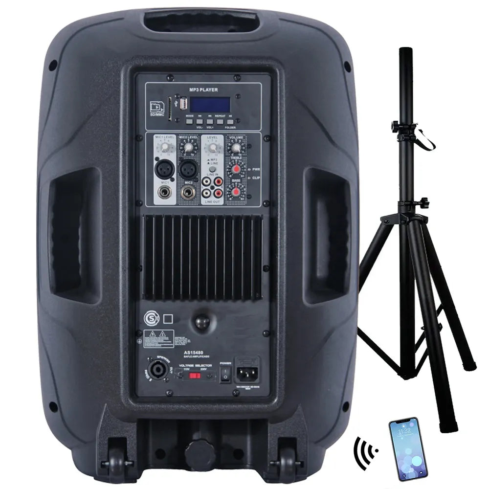 OEM 800W 15" Subwoofer professional audio portable wireless Karaoke sets PA speaker system Party sound box Bocina Parlant