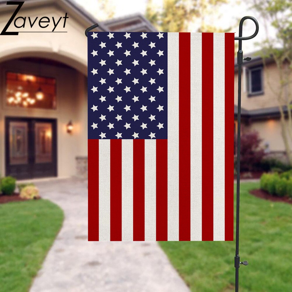 USA Patriotic Stars and Stripes Let Freedom Ring Garden Flag Double Sided Outside, 4th of July Independence Memorial Day Yard