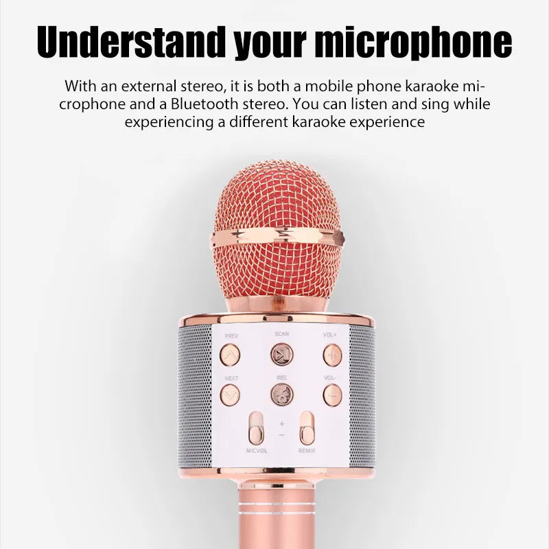Original Fashion WS858 Bluetooth Wireless Condenser Magic Karaoke Microphone Mobile Phone Player MIC Speaker Record Music
