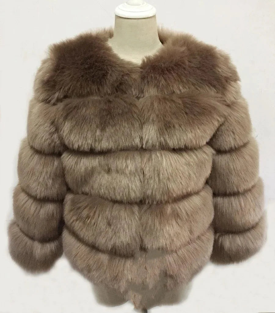 Fur Coat Women's Short Long Sleeve Fur Artificial Fur Coat