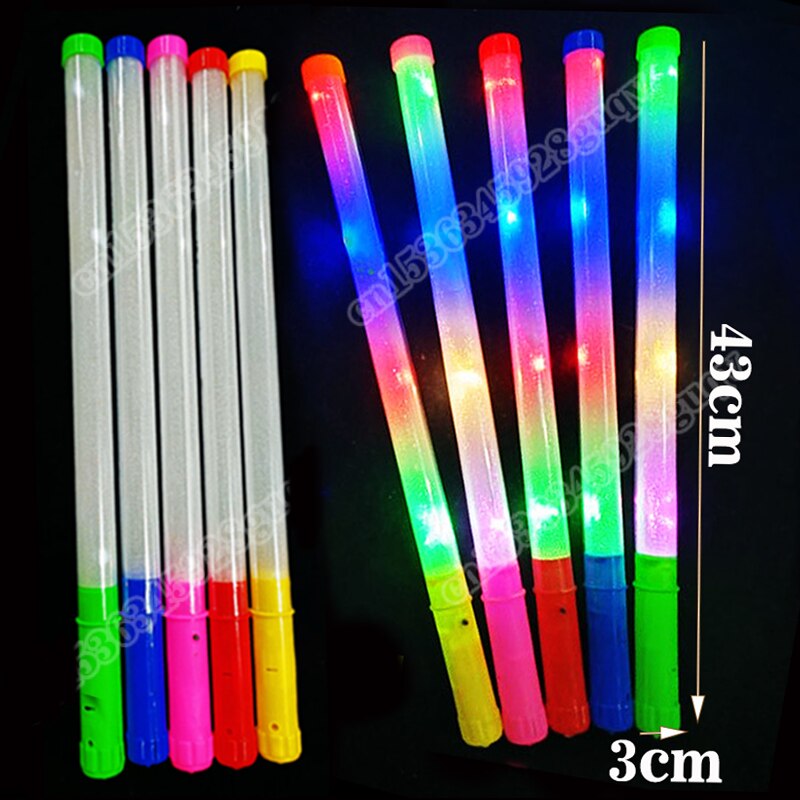 10-60 Pcs Flashing Glow Sticks Neon Sticks Multicolor Glow Sticks Led Plastic Sticks 3 Modes for Wedding Birthday Party Supplies