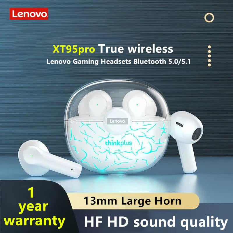 سماعات لينوفو XT95 Pro بلوتوث 9D HIFI Sound Sport مقاومة للماء TWS سماعات أذن لاسلكية مع ميكروفون لهاتف iPhone Xiaomi