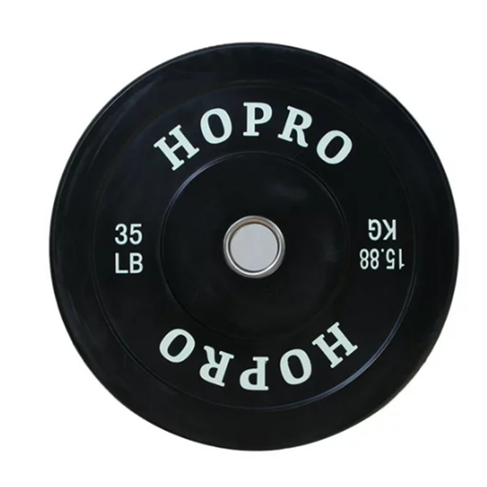Bumper Plate Weight Plate with Steel Hub, Black, 35 lbs, Single