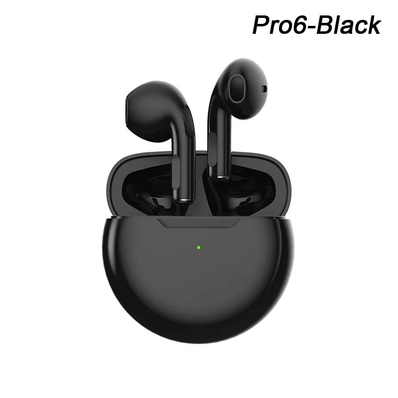 Pro 6 TWS Wireless Headphones with Mic Fone Bluetooth Earphones Sport Earbuds Pro6 J6 Headset for Apple iPhone Xiaomi Huawei LG