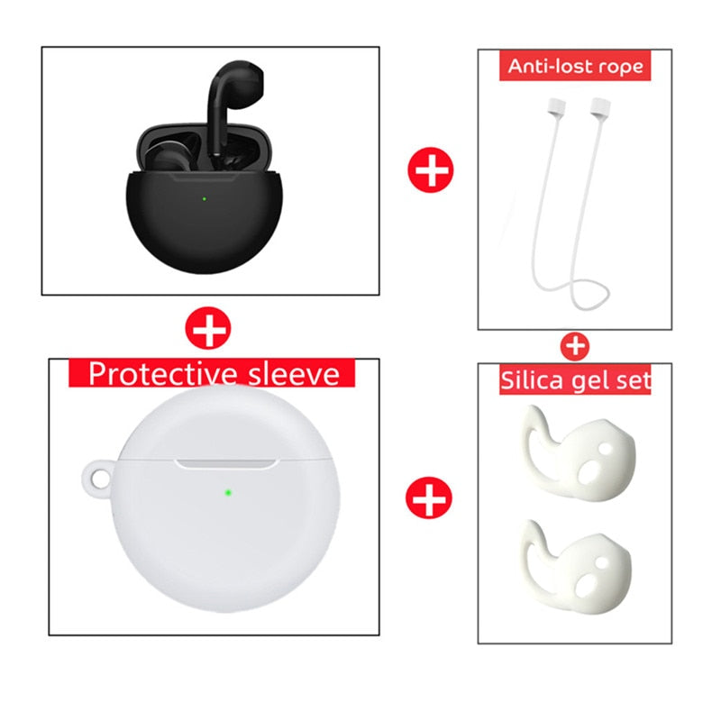 NEW Original Air Pro 6 TWS Wireless Headphones Fone Bluetooth Earphones Mic Pods In Ear Earbuds Earbuds sport Headset For Xiaomi