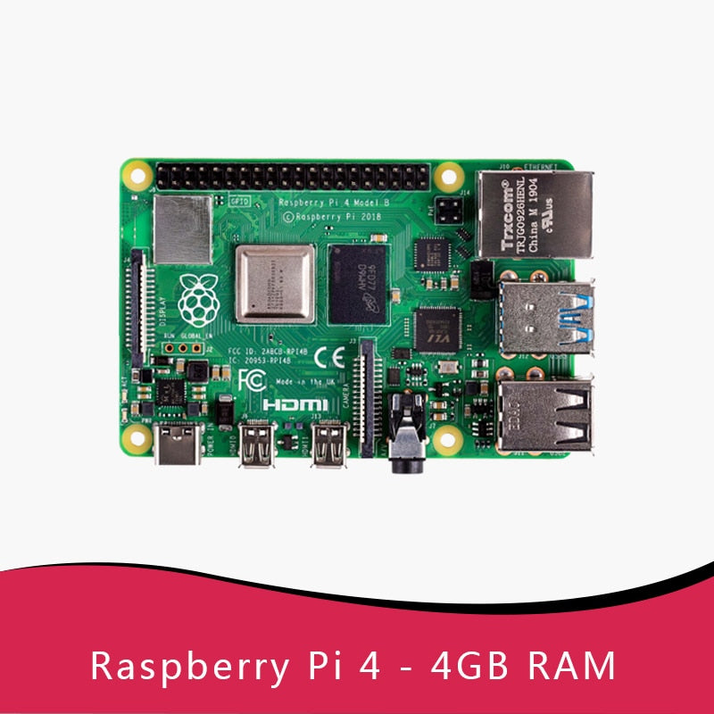 Official Original Raspberry Pi 4 Model B Dev Board or 4b Kit(G) RAM 1GB 2GB 4GB 8GB Core CPU 1.5Ghz 3 Speeder Than Pi 3B+