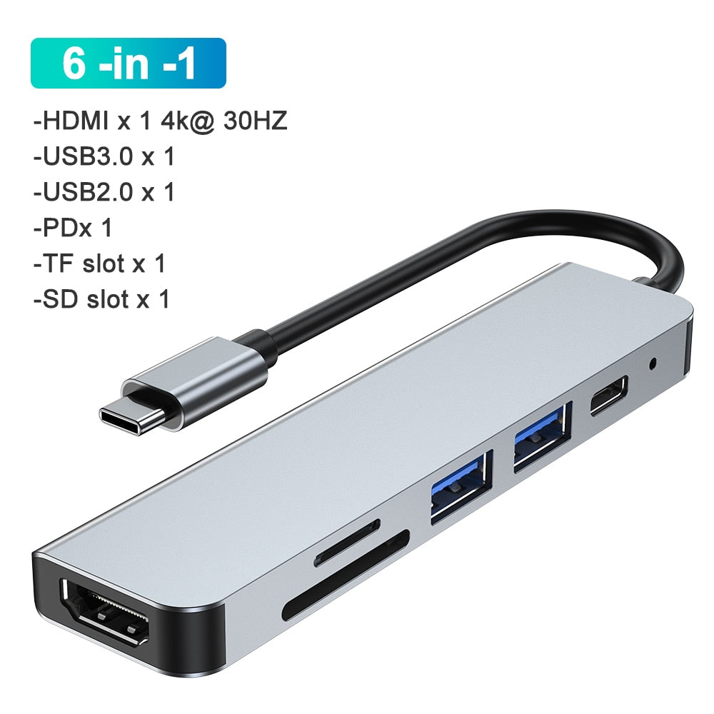 Usb c Docking Station Usb Hub 3 0 Type C To Multi Usbc 3.0 Splitter Otg Hdmi RJ45 Micro Sd Card Reader Dock Station for Laptop