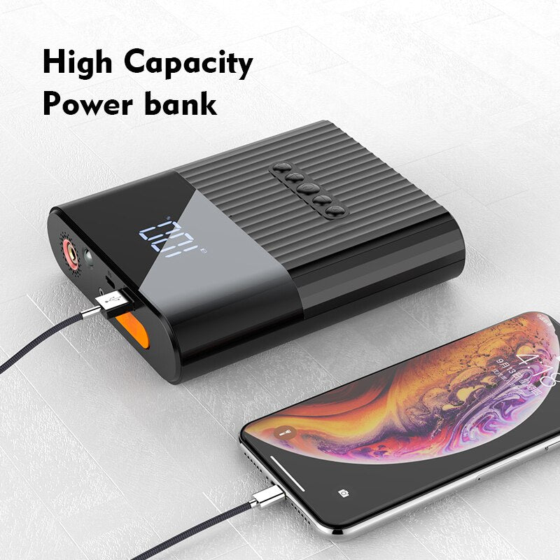 12V 8800mAh Car Jump Starter Power Bank 150PSI Tire Inflation 4 In 1 Car Air Compressor for Bike Motorcycle Tire Inflator Pump