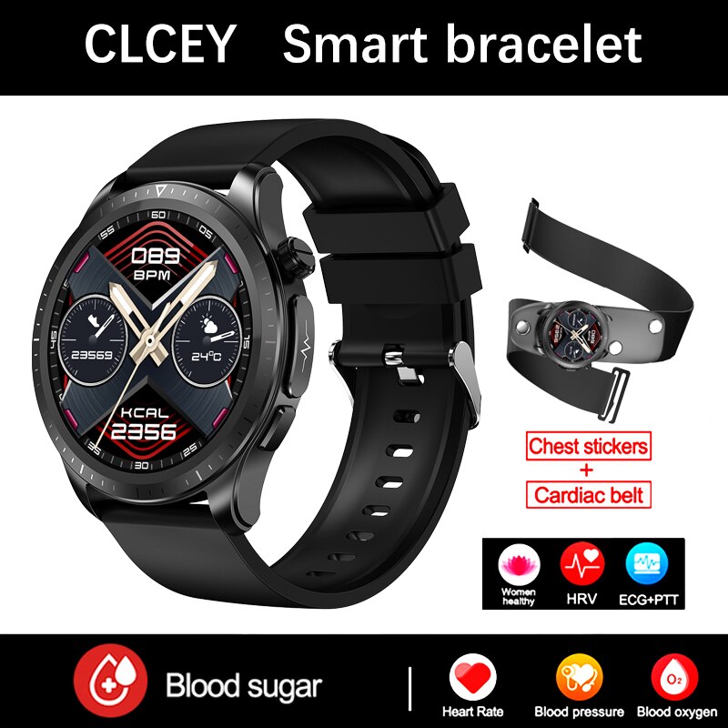 Men New ECG Blood Glucose 1.39 -inch 360*360 HD Touch Large -Screen ECG Smart watch ECG Monitoring Non -invasive Blood Glucose