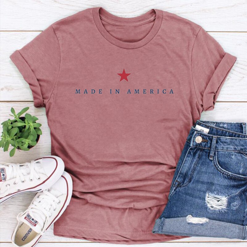 America Shirt Comfort Colors 4th of July T-shirt USA Memorial Day Women Clothes Stripes Flag Shirt Vintage Patriotic Tee m