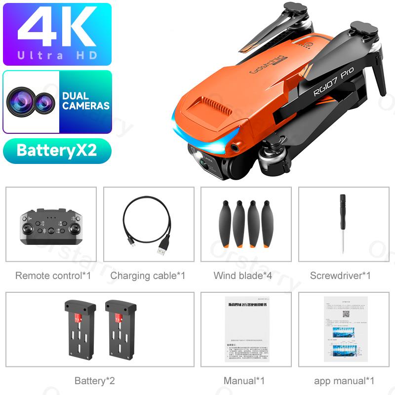 2023 HOT RG107 Pro Mini Drone 4K ESC Three-sided Obstacle avoidance Professional Dual HD Camera FPV Dron Foldable Quadcopter Toy