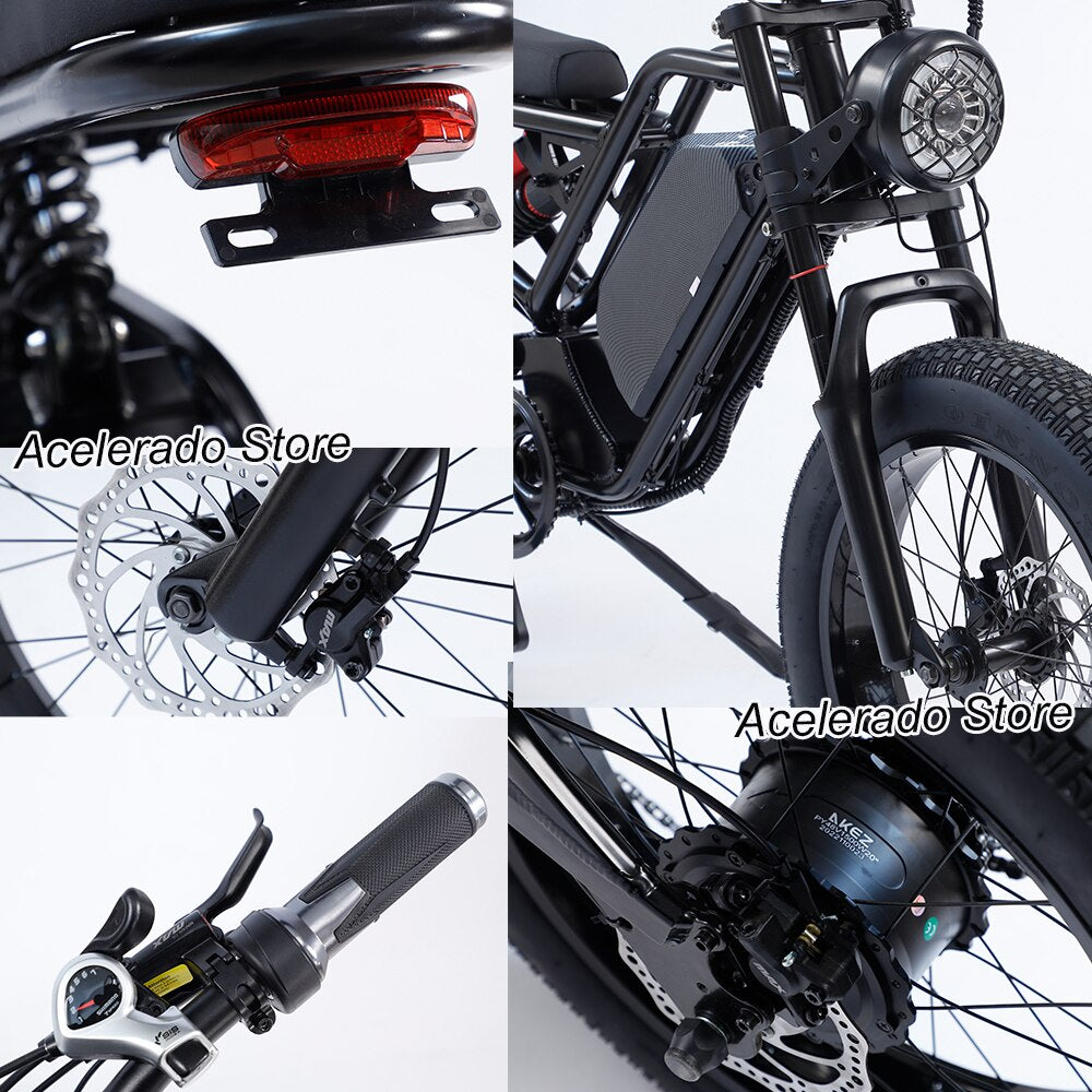 1500W Electric Bike Adults 48V 18Ah Lithium Battery EBike with Full Suspension 20"*4.0" All-Terrain Fat Tire Electric Bicycles