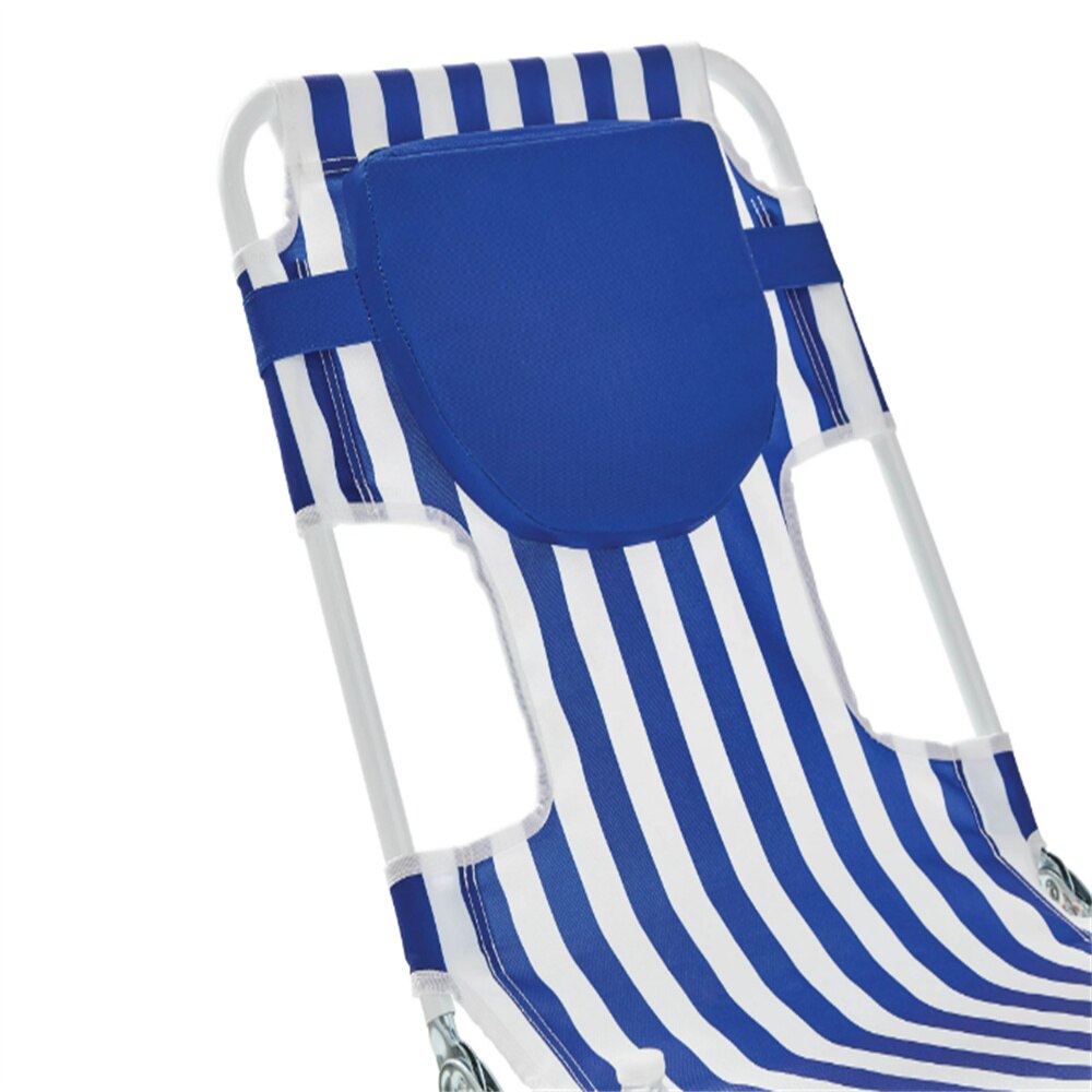 2-Pack  Folding Backpack Face-Down Beach Lounger, Blue &amp; White Stripe