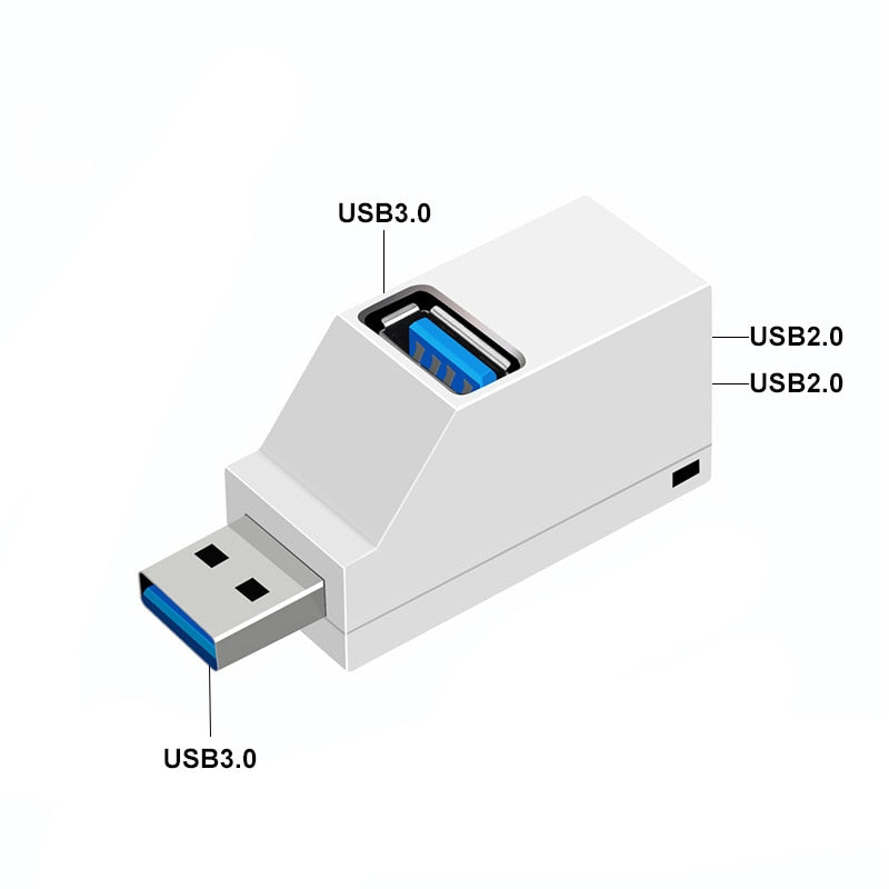 USB 3.0 Hub 3 Ports Portable Fast Data Transfer USB Splitter for Computer Laptop Docking Station 2.0 Hub Adapter PC Accessories