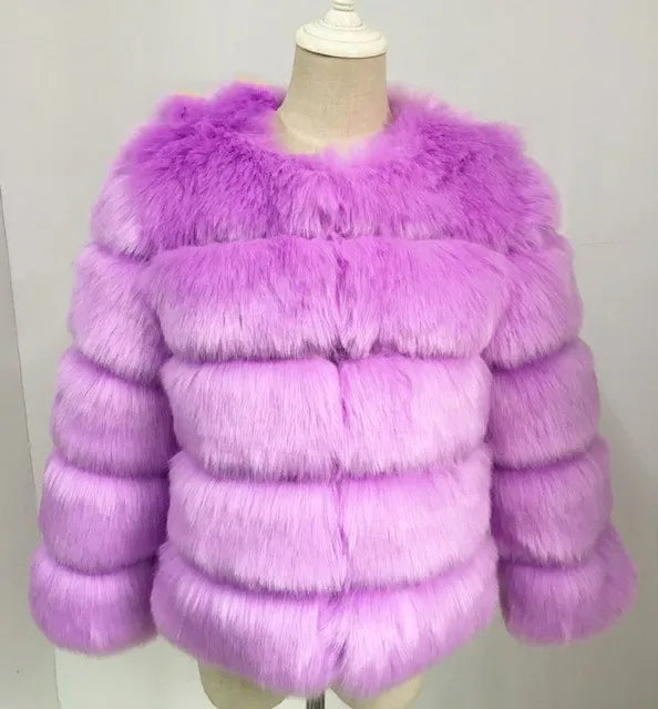 Fur Coat Women's Short Long Sleeve Fur Artificial Fur Coat