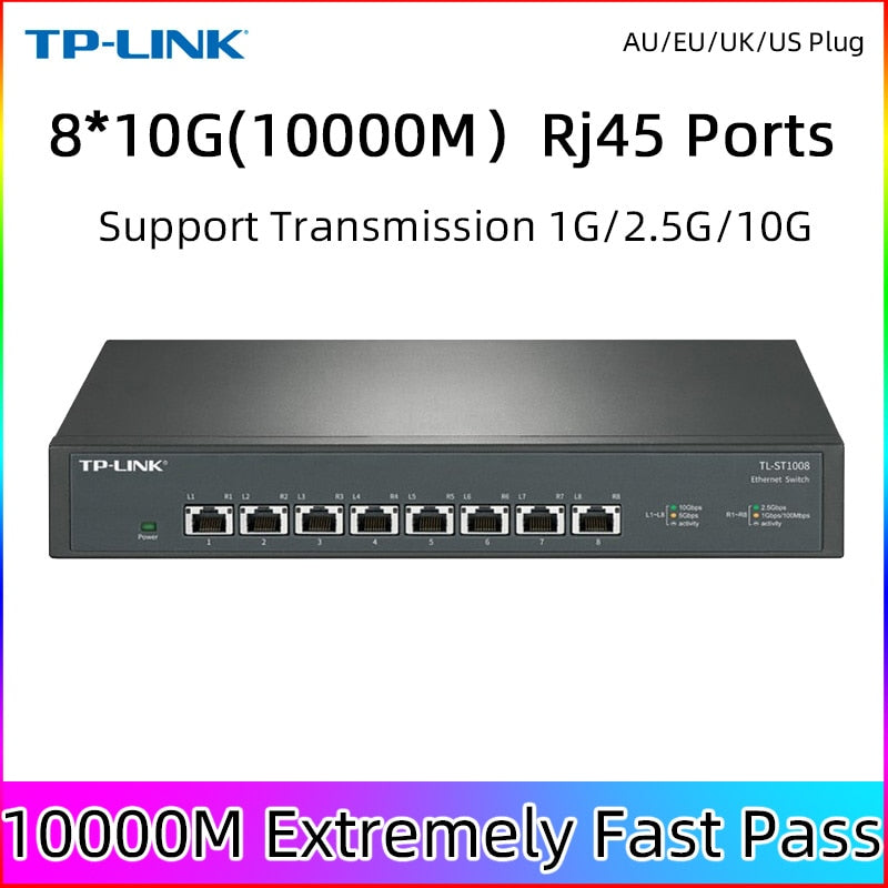 Tp-link Tl-st1008 10gbe Switch 10 gigabit switch 10000mbps Core Lan 8*10gbps RJ45 port Network Ethernet Hub NAS MESH
