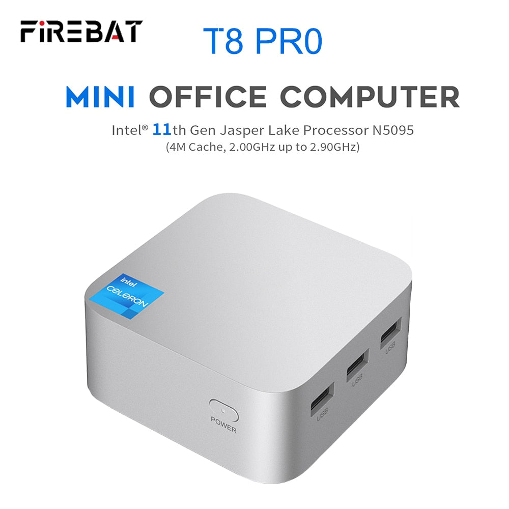 FIREBAT T8 PRO Windows 11 Intel 11th Gen N5095 Mini PC Gamer DDR4  8GB 256GB SSD WIFI5 BT4.2 Desktop Gaming Computer