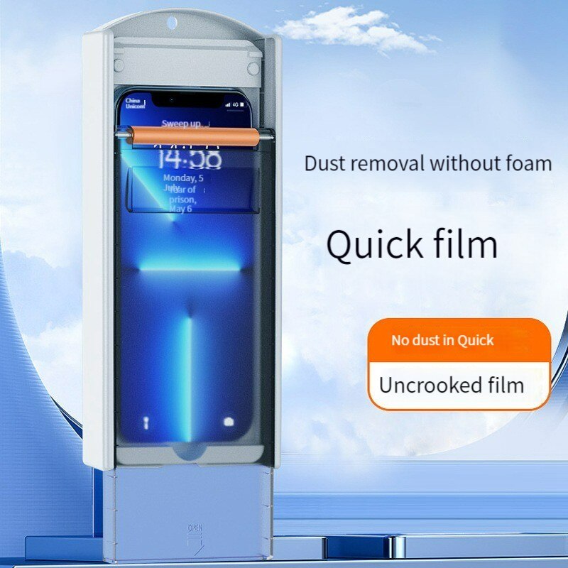 فيلم زجاج مقسى مقاوم للغبار وسهل الالتصاق مع كابينة خالية من الغبار للأسطوانة لهاتف iPhone 14 13 12 Pro Max