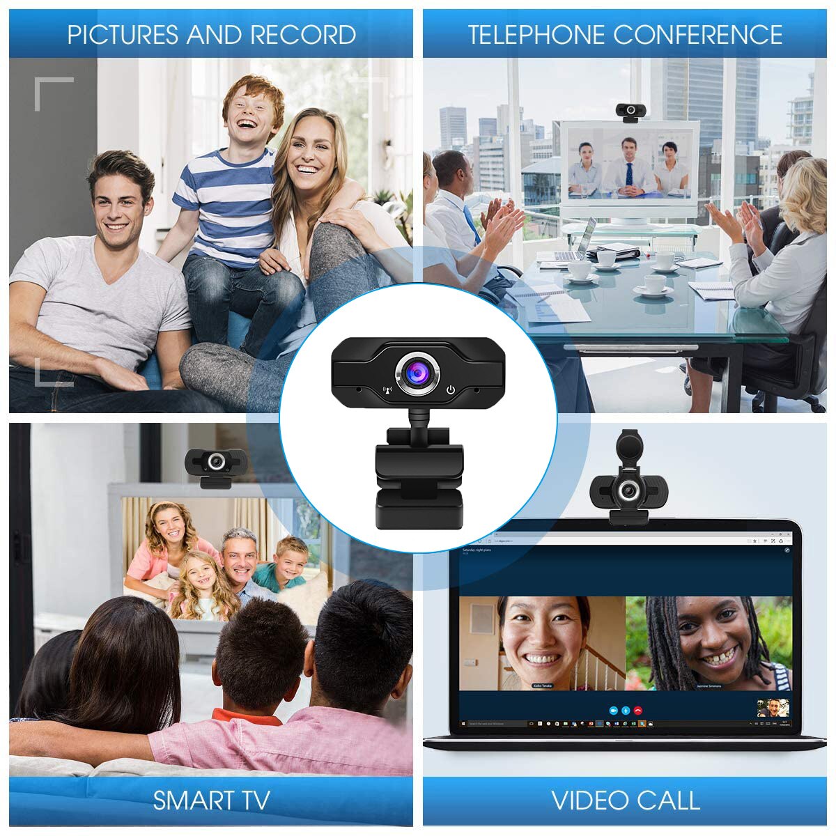 PEGATAH U6 Webcam 1080p full hd for pc computer laptop usb webcamera with microphone for Video Calling Conference Work Live