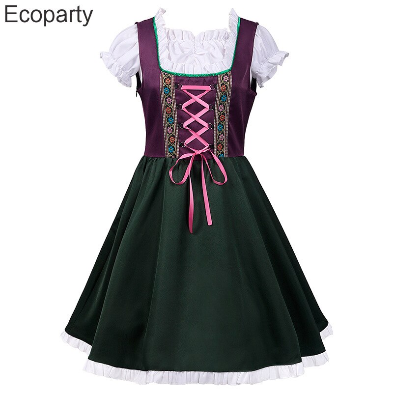 New Women's Traditional German Bavarian Beer Girl Cosplay Costume Halloween Carnival Oktoberfest Party Female Maid Cosplay Dress