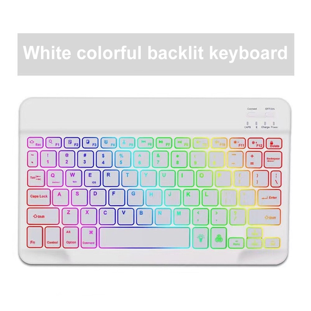 Wireless Keyboard Mouse Portable 10 Inch Keyboard Mouse Combos RGB Backlit Bluetooth-compatible For Pad Laptop Tablet Accessory