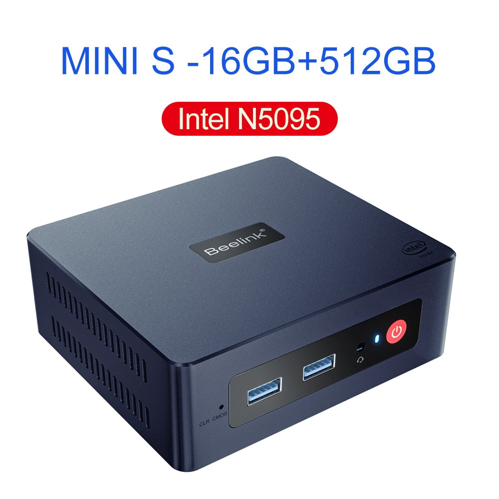 Beelink Mini S12 Pro N100 Mini S Intel N5095 Mini PC Windows 11 DDR4 8GB 128GB SSD كمبيوتر ألعاب مكتبي VS J4125 GK Mini GK3V